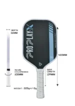 PPX Hybrid Pickleball Paddle | Propulsion Polymer Honeycomb & T 300 Carbon Fiber Surface (Color- Blue & White) - Image 2