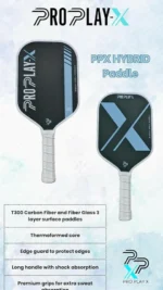 PPX Hybrid Pickleball Paddle | Propulsion Polymer Honeycomb & T 300 Carbon Fiber Surface (Color- Blue & White) - Image 4