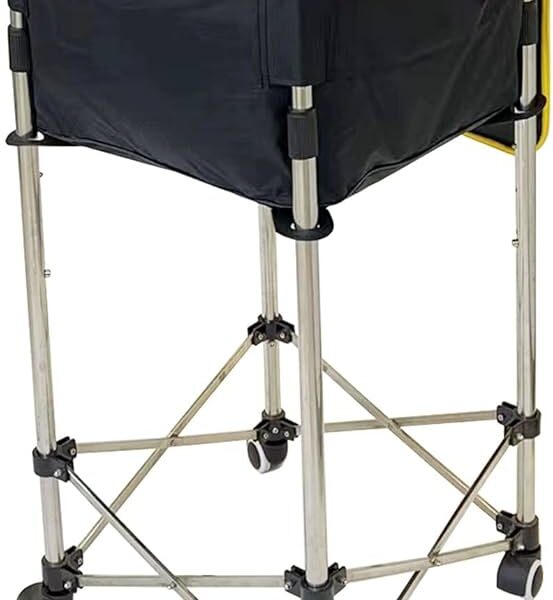 Metal Frame Foldable Tennis / Pickleball Ball Basket Cart