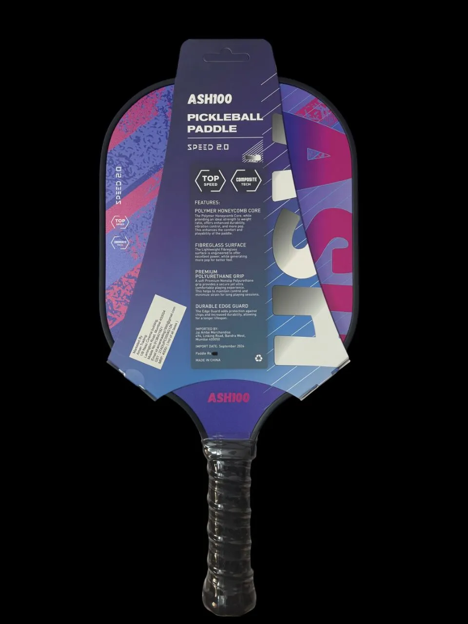 fiberglass-blue-red-multicolor-1 Pickleball Paddle Fiberglass - Image 1